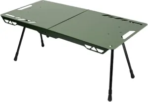 Foldable Camping Table, Adjustable Metal Small Table, Portable Camping Side Table with Retractable Legs for Barbecues, Lightweight Table for Car, Picnic, Travel