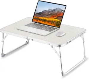 Foldable Laptop Table for Bed, SUVANE Lap Desk Bed Desk, Breakfast Serving Bed Tray, Portable Mini Picnic Table Storage Space Laptop Desk Reading Holder(Ice Flower)