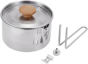 Foldable Pot Kettle Compact Hiking Cookware Stainless Kettle for Camping Home Use