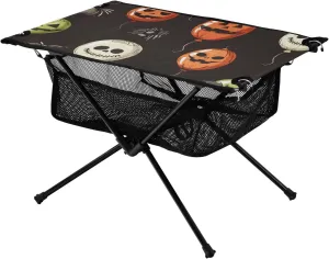 Foldable Table Outdoor Balloons with Halloween Elements Lightweight Movable Camping Table with Carry Bag for Camping Hiking Outdoor Picnic