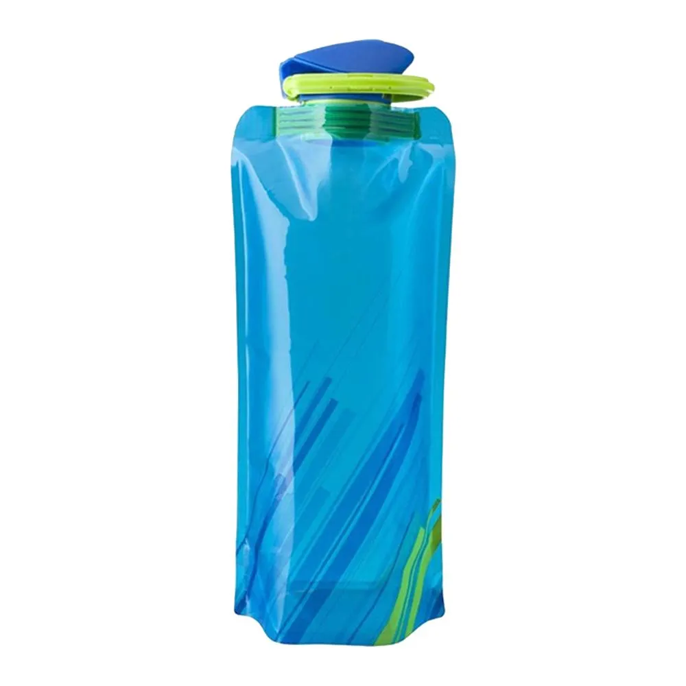 Foldable Water Bottle Outdoor Hiking Camping PE Water Bag Soft Flask Squeeze Portable