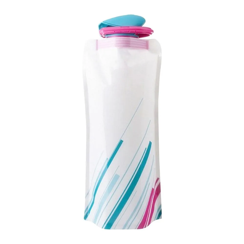 Foldable Water Bottle Outdoor Hiking Camping PE Water Bag Soft Flask Squeeze Portable