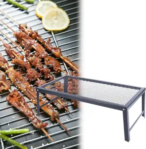 Folding Campfire Grill - Heavy Duty Steel Mesh Grate 21.7" Portable Camping Grates Over Fire Pit Camp Fire Cooking Equipment Grilling Rack for Outdoor Open Flame Cooking 21.7 * 11.8 * 7.1in