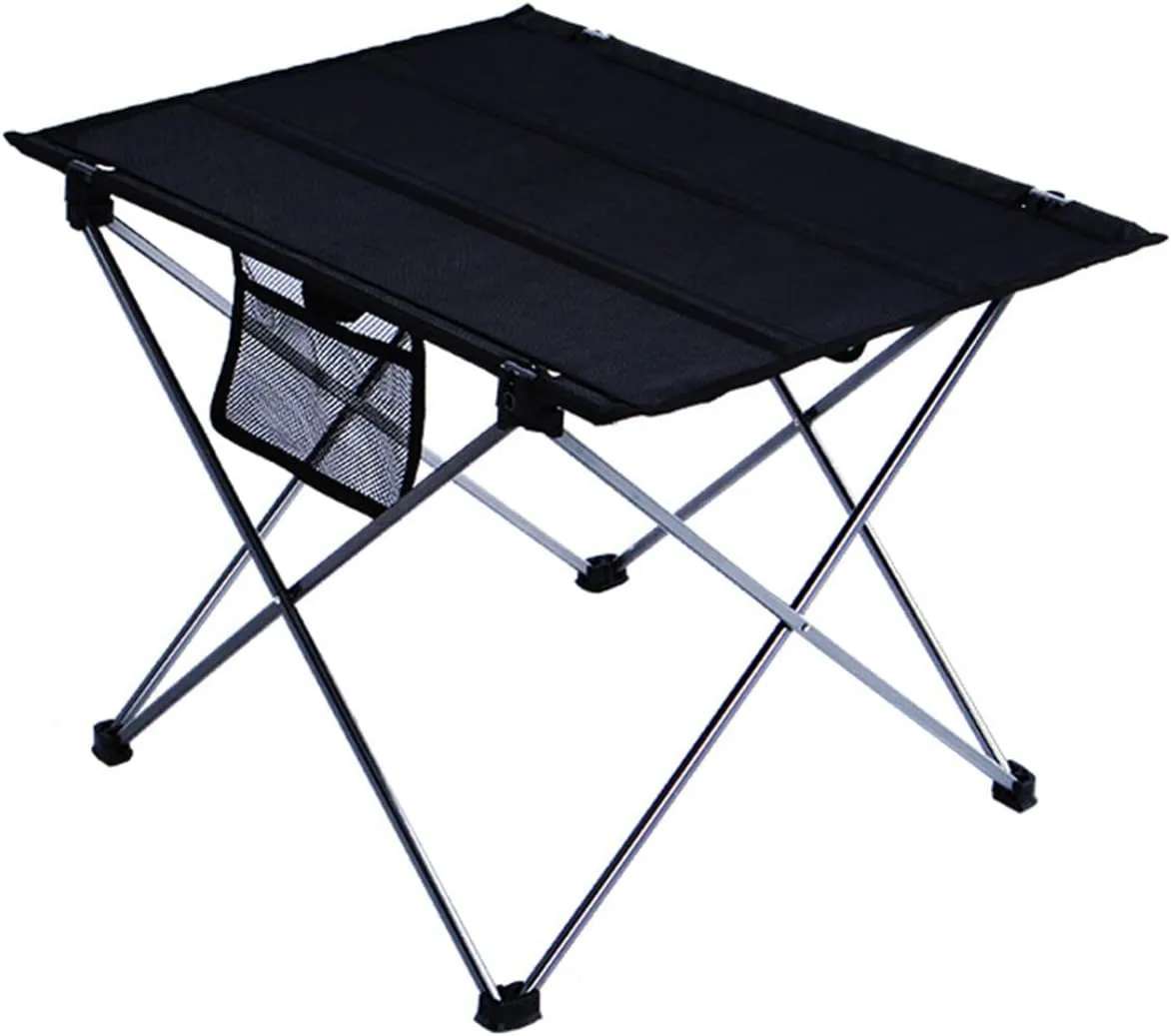Folding Camping Table, Portable Outdoor Picnic Table, Lightweight Small Folding Table with Carrying Bag for Outdoor, Picnic, BBQ, Cooking, Festival,Black,S