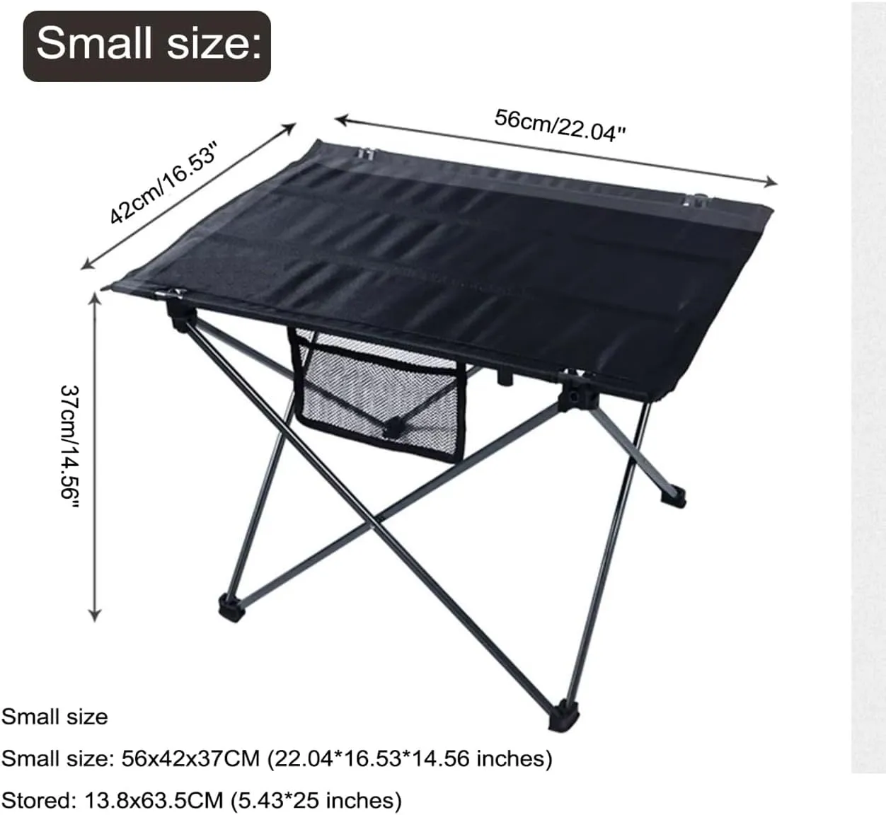 Folding Camping Table, Portable Outdoor Picnic Table, Lightweight Small Folding Table with Carrying Bag for Outdoor, Picnic, BBQ, Cooking, Festival,Black,S