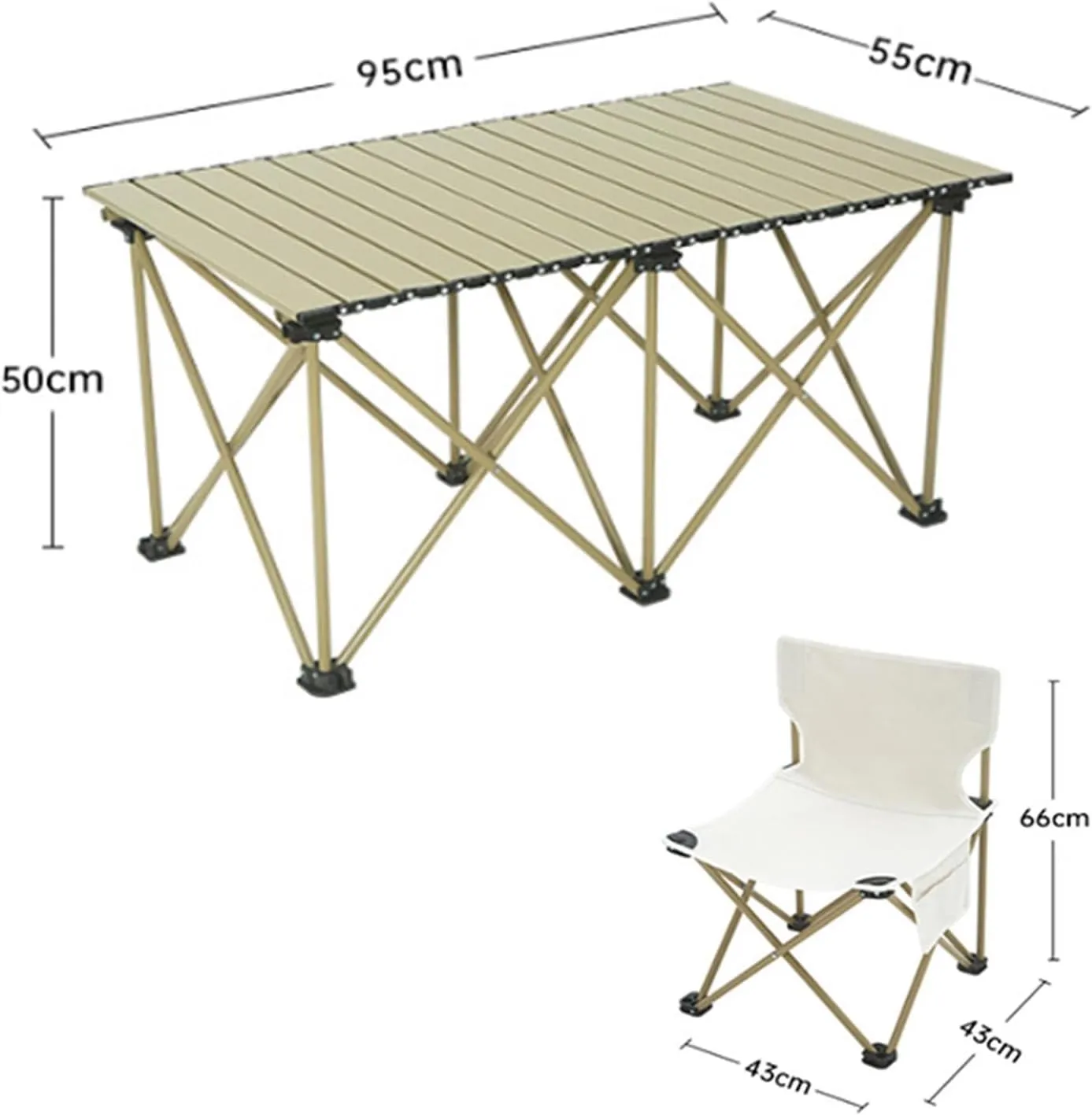 Folding Camping Table with 4 Chairs,Outdoor Portable Beach Table Lightweight CampTable with Carry Bag for 4-6 People for Picnic BBQ Backyard Beach