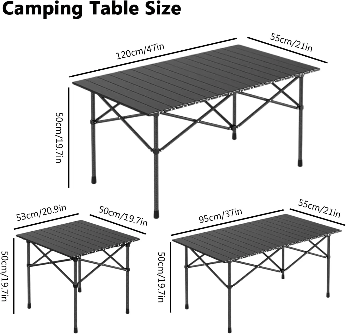 Folding Camping Table with Aluminum Top, Lightweight Portable Table for Picnic, BBQ, Cooking, and Outdoor Activities, Includes Carry Bag Wood Color 50×53×50cm/19.7×20.9×19.7in