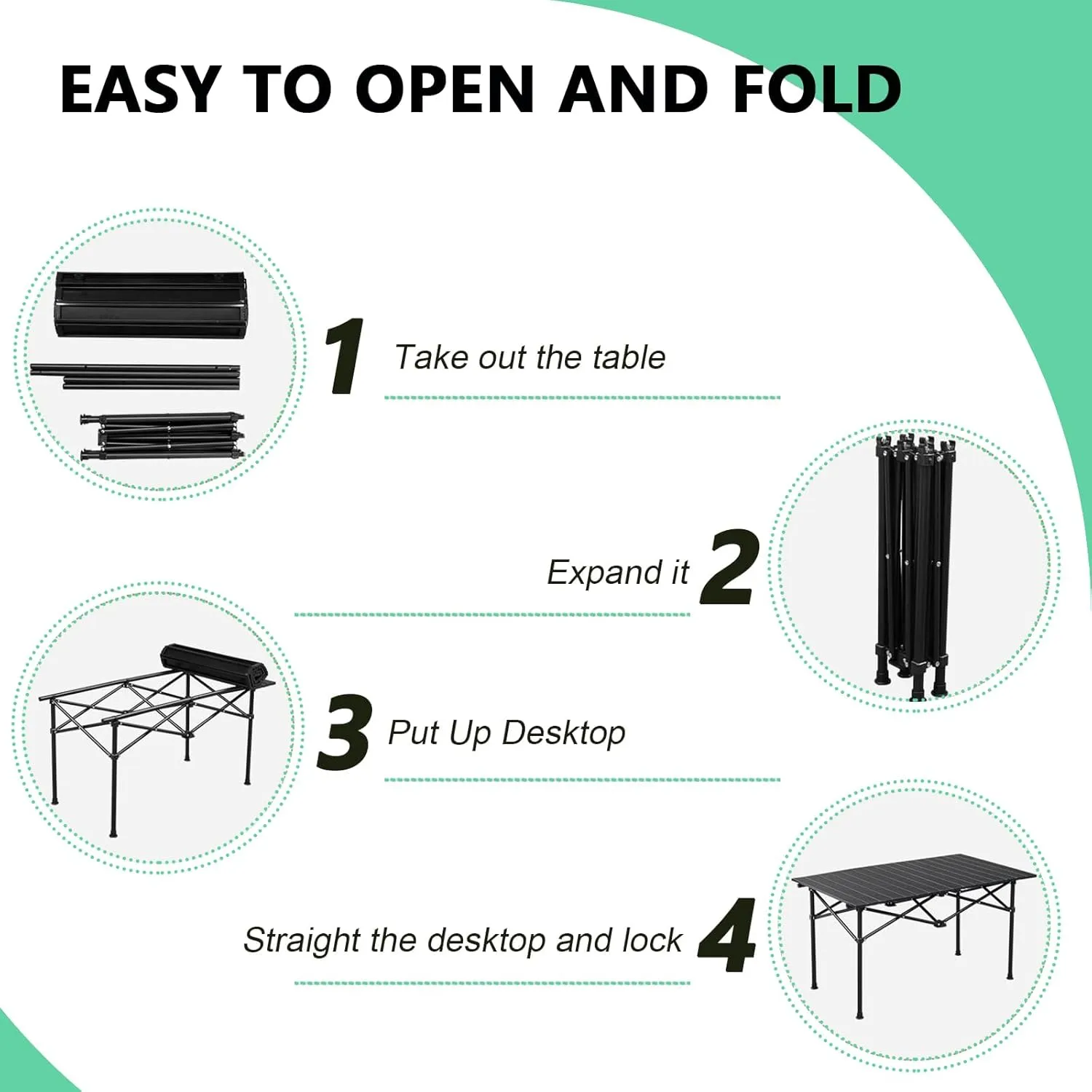 Folding Camping Table with Aluminum Top, Lightweight Portable Table for Picnic, BBQ, Cooking, and Outdoor Activities, Includes Carry Bag Wood Color 50×53×50cm/19.7×20.9×19.7in