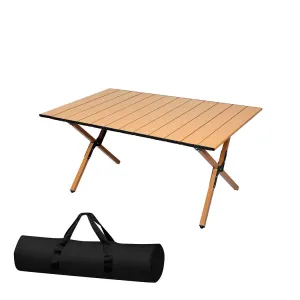 Folding Camping Table with Carry Bag Camp Rollable Foldable Portable Picnic Tables Outdoor Egg Roll BBQ Steel Desk