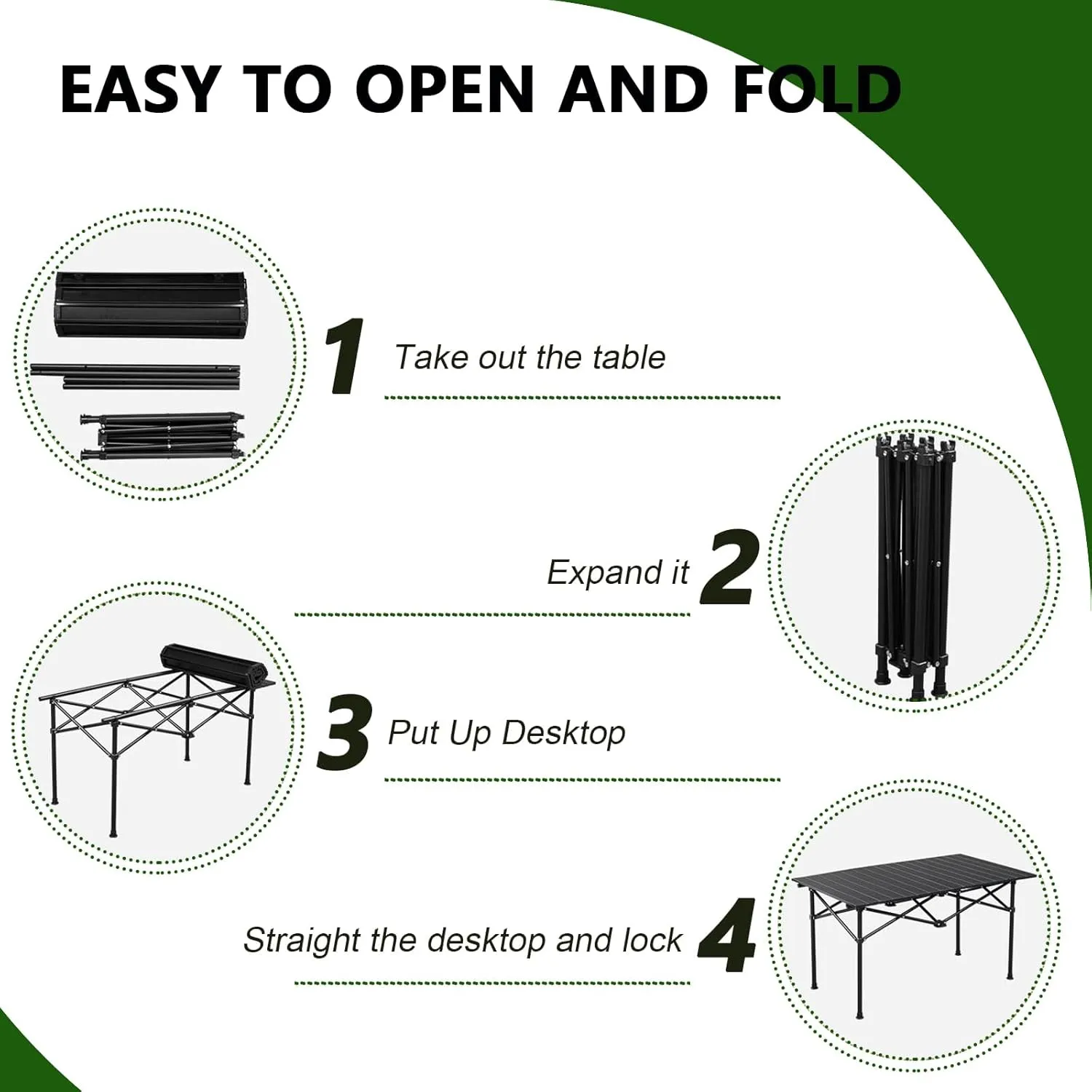 Folding Camping Table with Carry Bag, Roll-Up Aluminum Table for Camping, Beach, Travel, and Outdoor Cooking, Compact and Lightweight Wood Color 50×53×50cm/19.7×20.9×19.7in