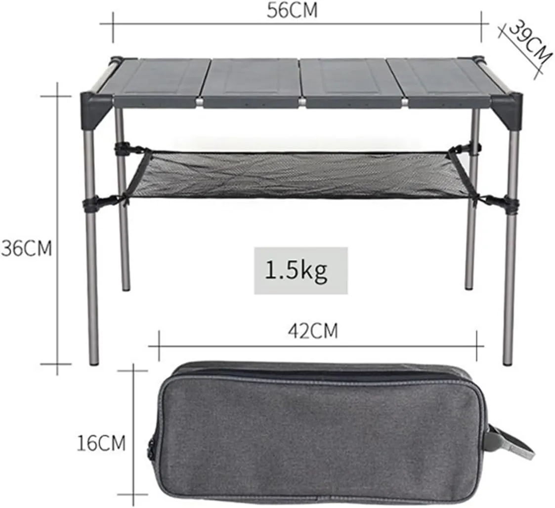 Folding Dining Table Lightweight Rain-Proof Detaable Outdoor Camping Desk Aluminum Alloy Folding Table Portable Picnic Fishing Beer Table (Color : with Rack)