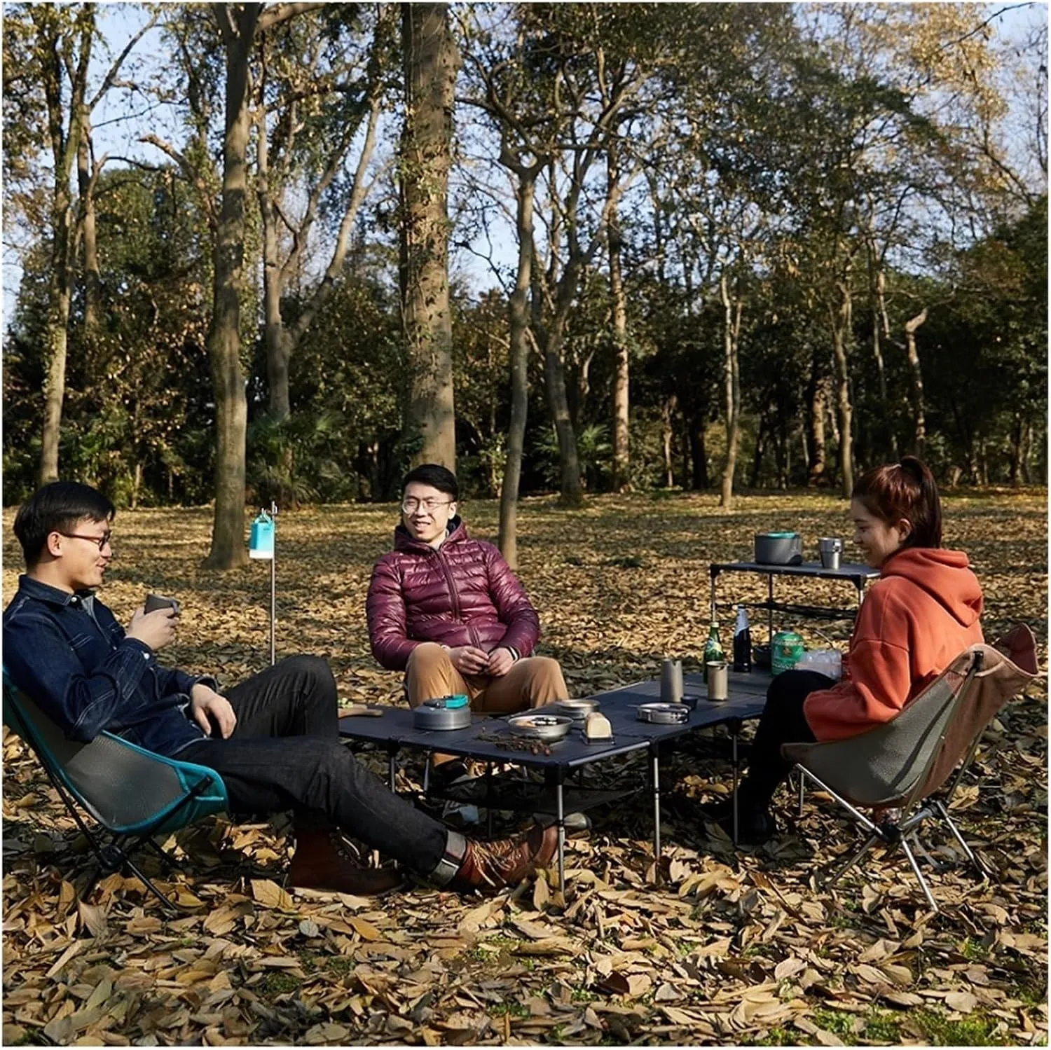 Folding Dining Table Lightweight Rain-Proof Detaable Outdoor Camping Desk Aluminum Alloy Folding Table Portable Picnic Fishing Beer Table (Color : with Rack)