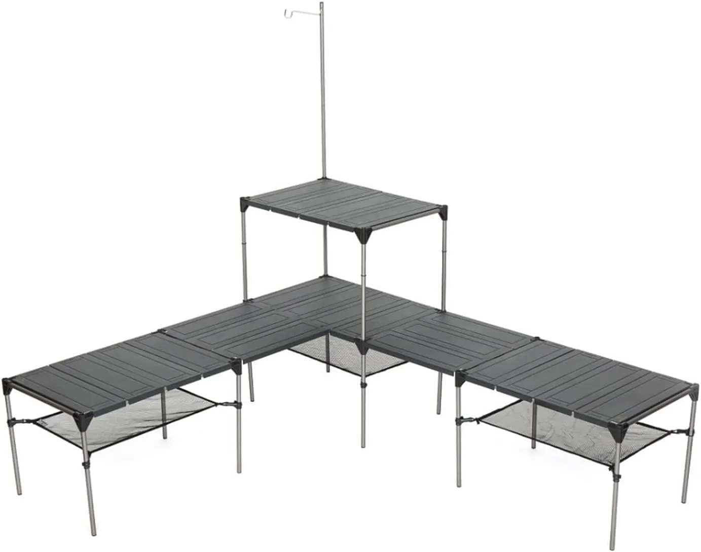 Folding Dining Table Lightweight Rain-Proof Detaable Outdoor Camping Desk Aluminum Alloy Folding Table Portable Picnic Fishing Beer Table (Color : with Rack)