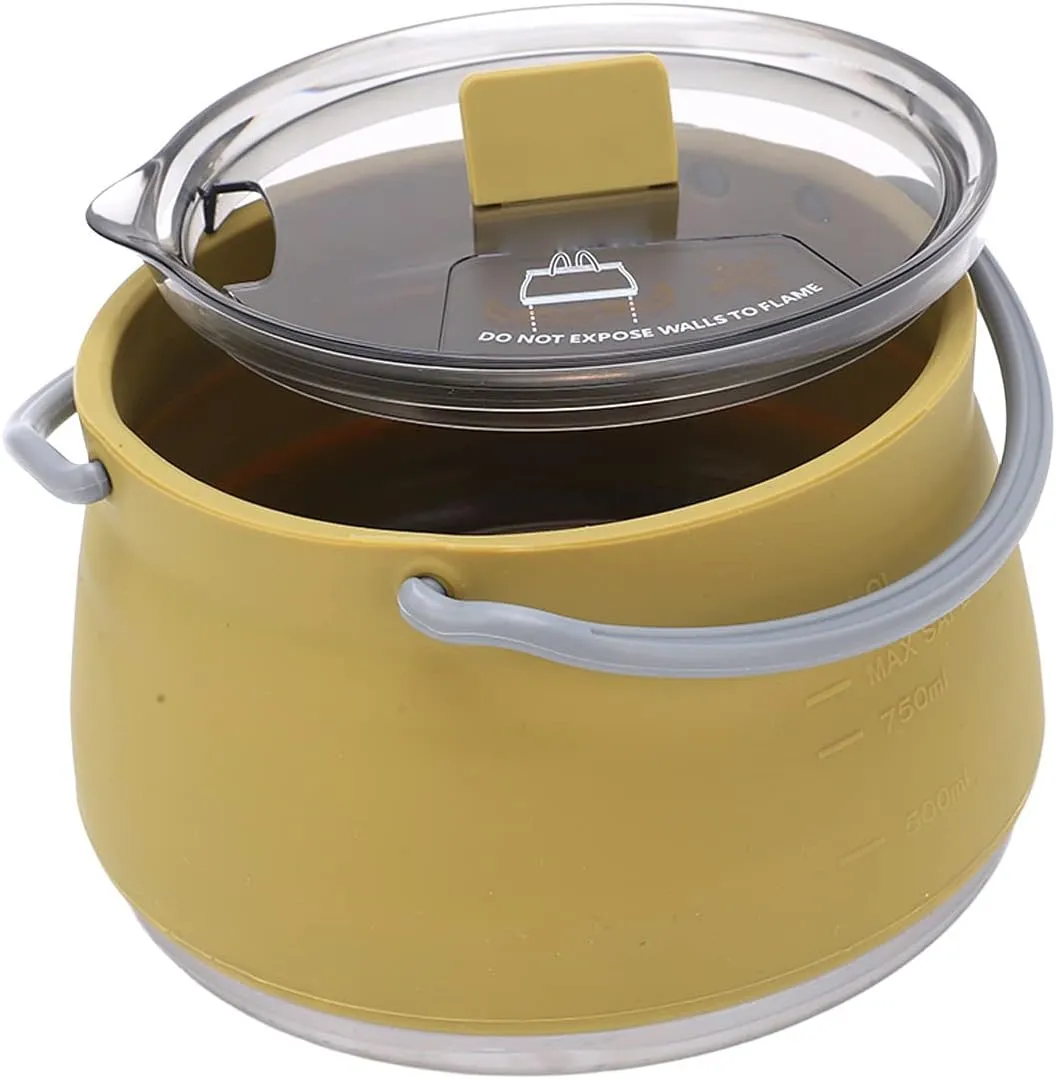 Folding Silicone Pot Portable Camping Folding Kettle Mini Open Fire Boiling Water Pot for Camping Travel