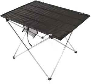 Folding Table,Lightweight Compact Roll Up Table,Portable Aluminum Camp Picnic Table for Picnic Outdoor Hiking BBQ Camping Kiten Fishing Bea with Carry Bag