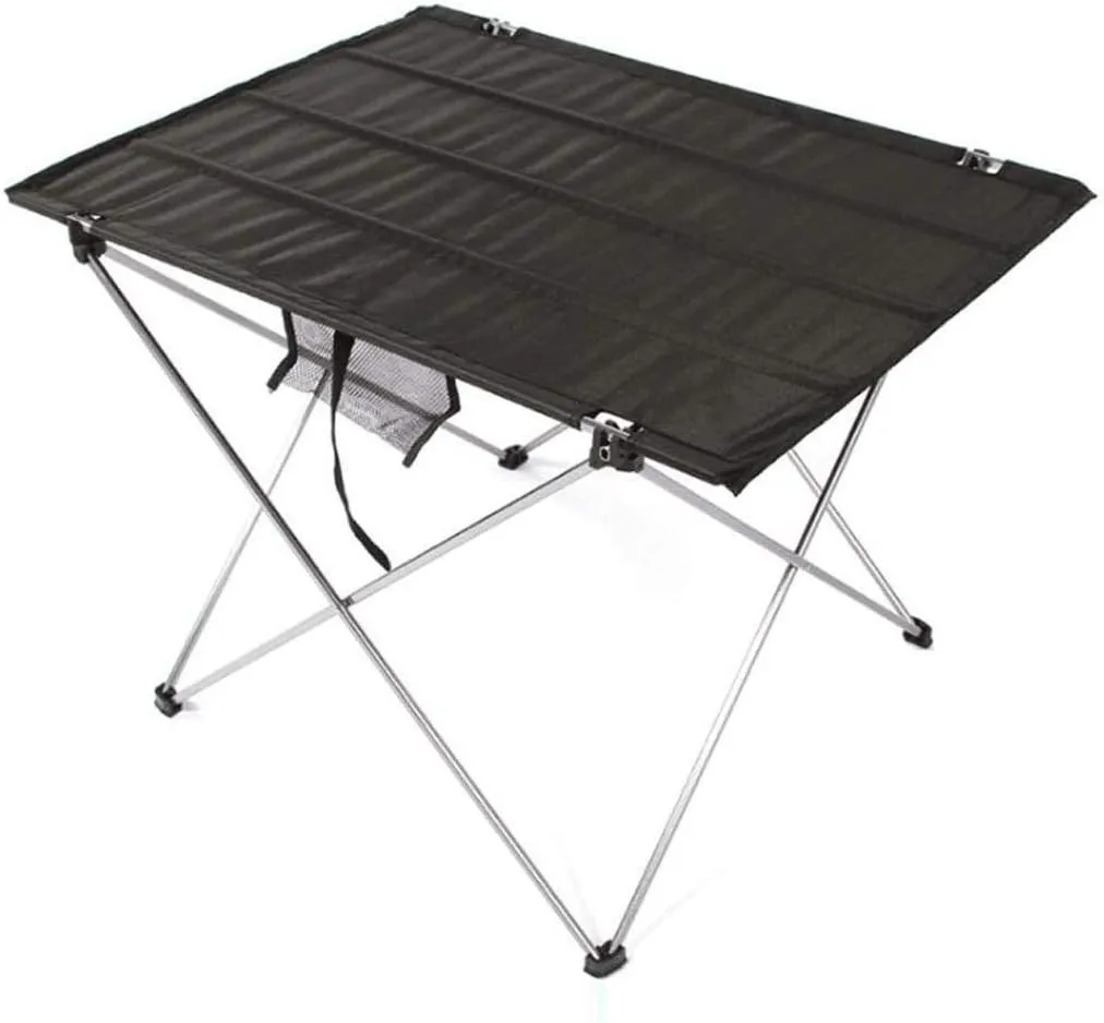 Folding Table,Lightweight Compact Roll Up Table,Portable Aluminum Camp Picnic Table for Picnic Outdoor Hiking BBQ Camping Kiten Fishing Bea with Carry Bag
