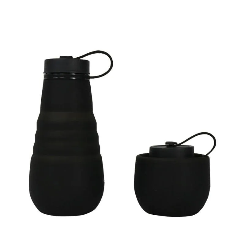 Food Grade Silicone Folding Water Bottle Drinking Accessories Kitchen Gadgets In Summer