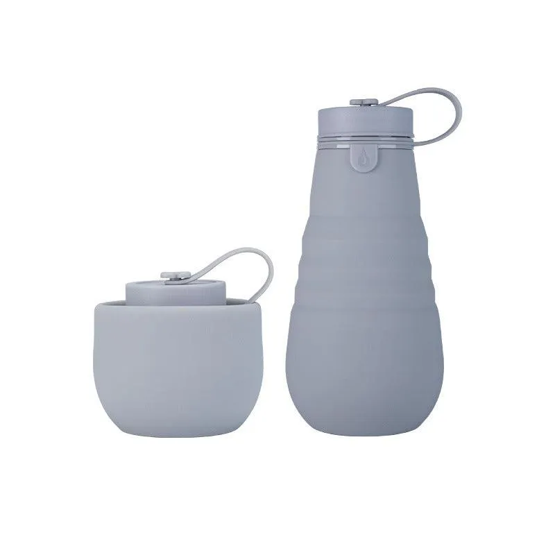 Food Grade Silicone Folding Water Bottle Drinking Accessories Kitchen Gadgets In Summer