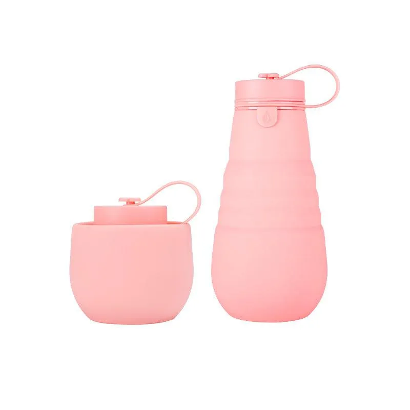 Food Grade Silicone Folding Water Bottle Drinking Accessories Kitchen Gadgets In Summer