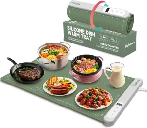 Food Warming Mat, Electric Warming Tray - 6 Heat Settings, Rollable & Portable, Upgraded Graphene Full Surface Rapid Heating, Easy to Clean, Ideal for Parties, Buffets, and Daily Use
