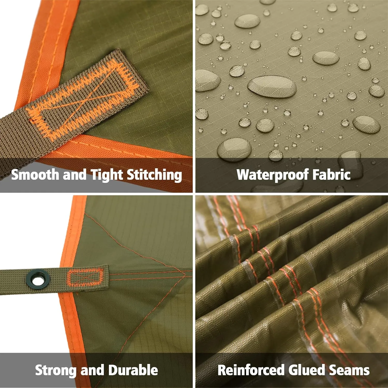 FREE SOLDIER Waterproof Portable Multifunctional Outdoor Camping Traveling Awning Backpacking Tarp Shelter for Rain (Brown)