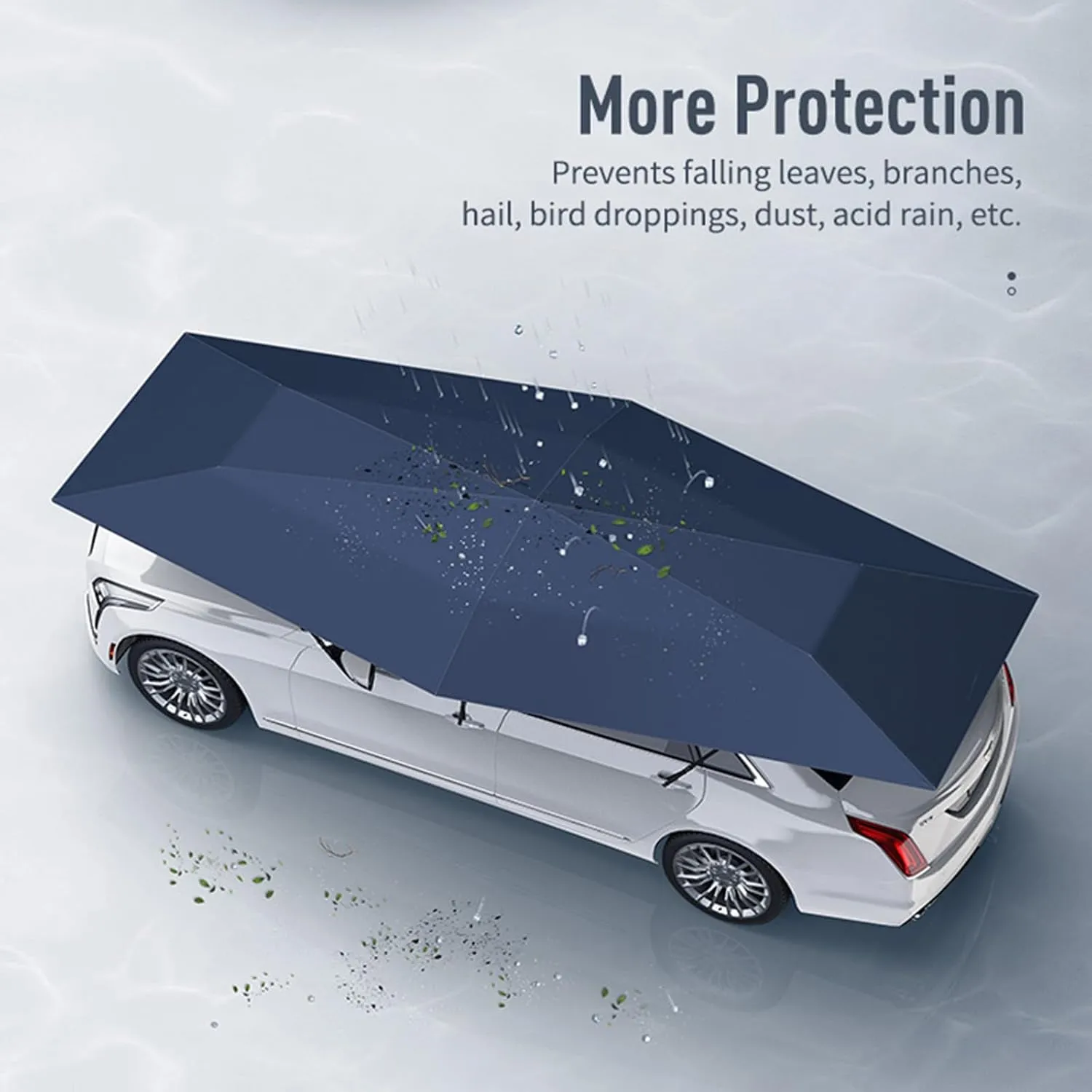 Fully Automatic Universal Car Tent - Foldable Car Sunshade Tent, 189 inches/4.8 Meters, UV Protection, Waterproof, Suitable for Camping, Beach, Travel (Blue Outdoor Bracket, 189in)