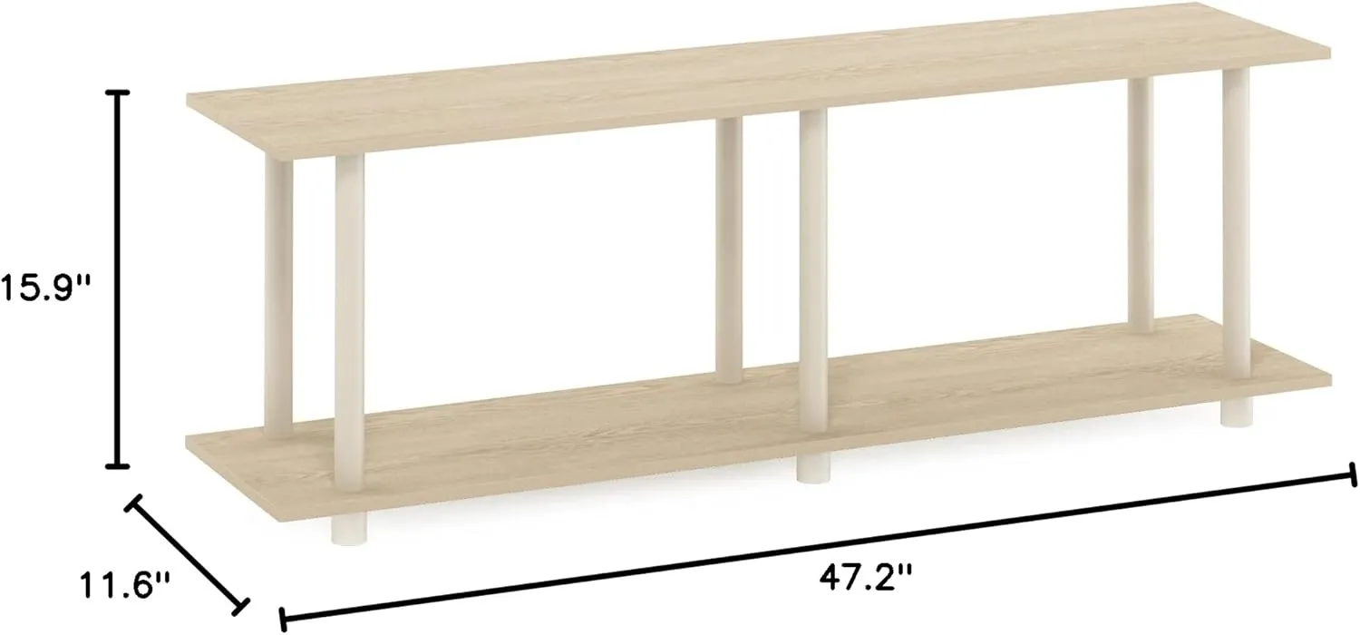 Furinno Turn-N-Tube No Tools Modern Rectangle Side Table, Bauhaus Oak/Beige