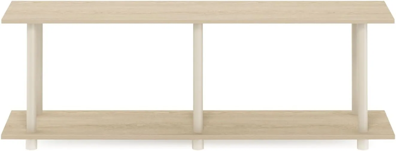 Furinno Turn-N-Tube No Tools Modern Rectangle Side Table, Bauhaus Oak/Beige