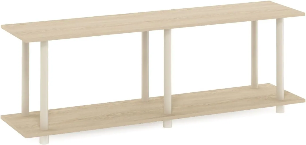 Furinno Turn-N-Tube No Tools Modern Rectangle Side Table, Bauhaus Oak/Beige
