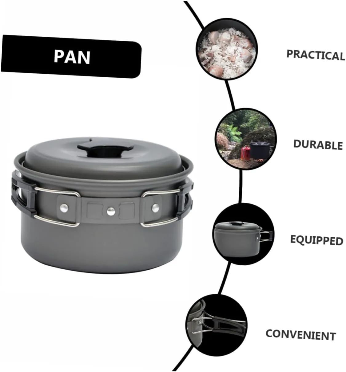 GANAZONO Boiler Saucepan Pot Kit Ti Cook Tool Toaster Organizer Kettles Camper Accessories for Inside Camp Kettle