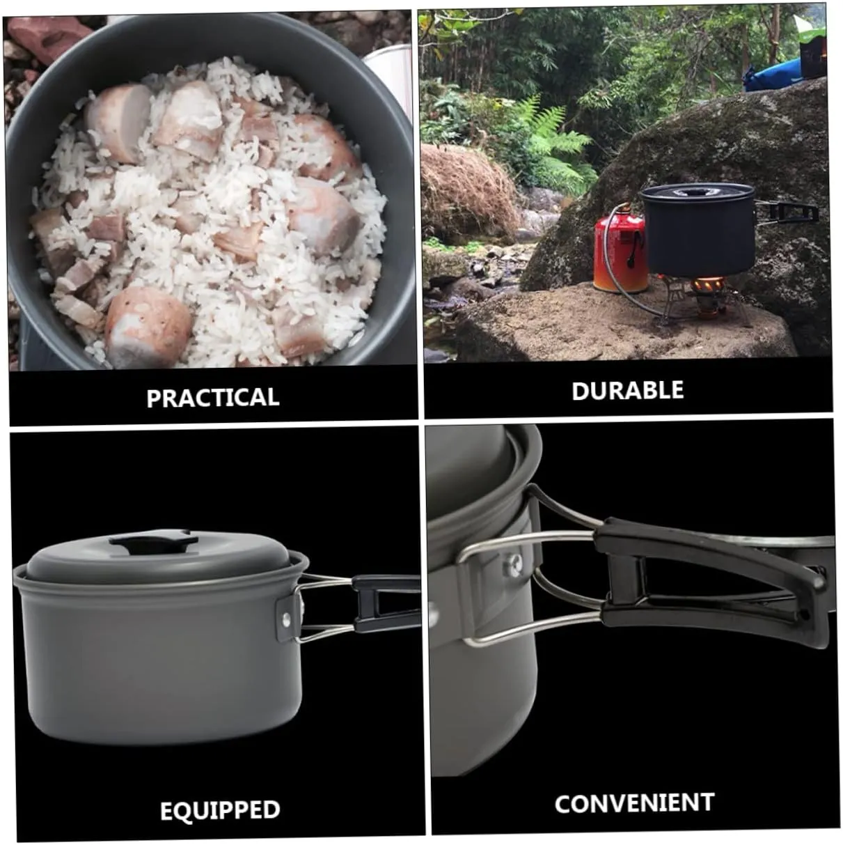 GANAZONO Boiler Saucepan Pot Kit Ti Cook Tool Toaster Organizer Kettles Camper Accessories for Inside Camp Kettle
