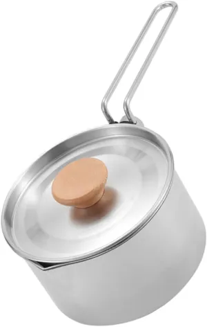 GANAZONO Travel Hot Water Kettle Folding Stainless Steel Pot Camping Cooking Utensil