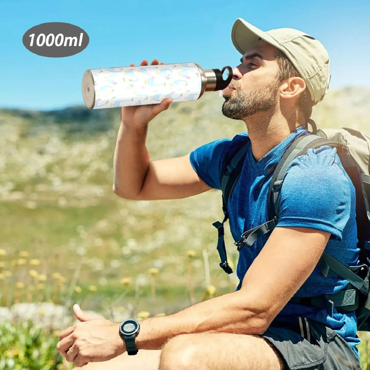 Geese Water Bottle with Straw Lid Double Wall Cute Thermos Bottle Vacuum Insulated Flask Stainless Steel Water Bottle for Gym Outdoor 20 OZ