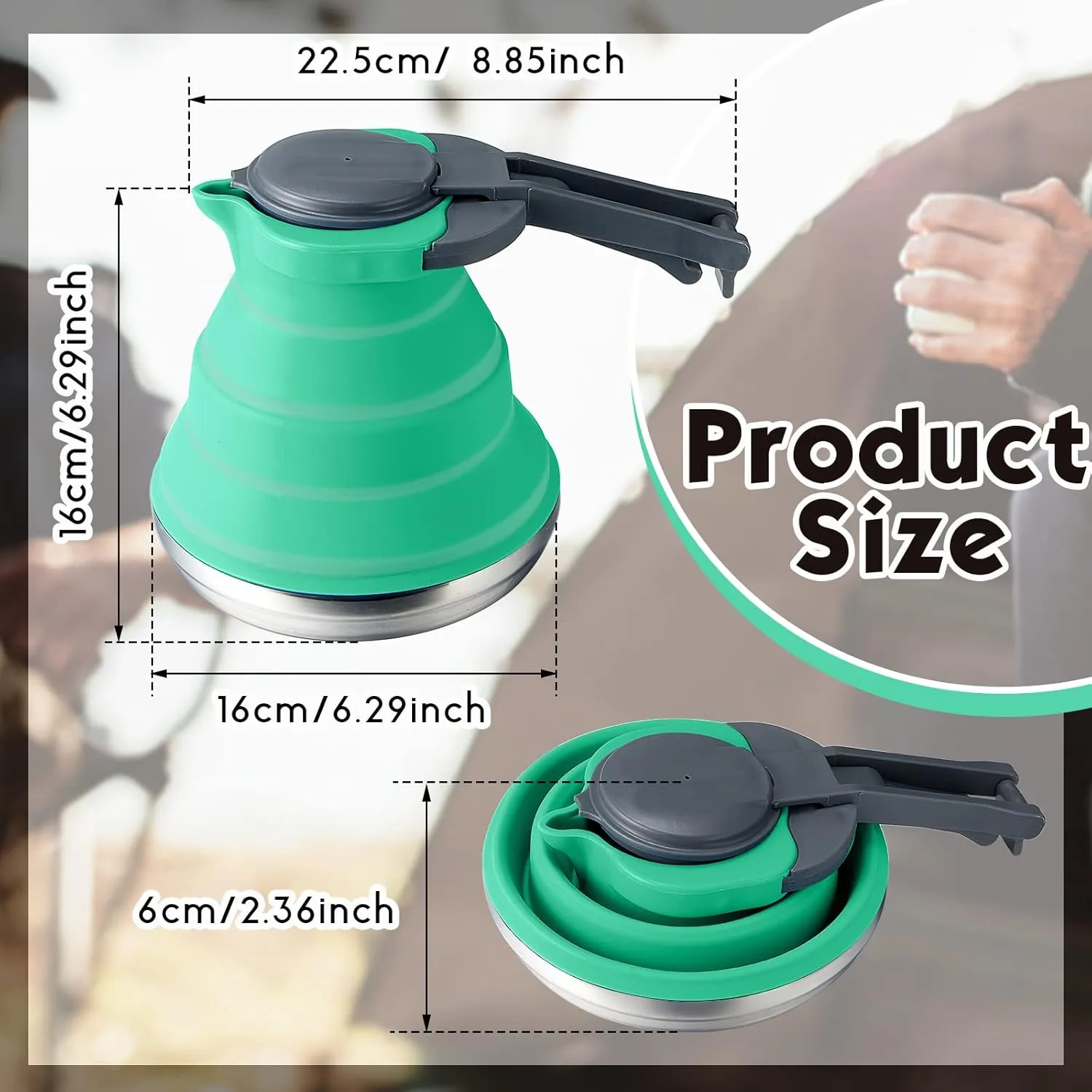 Geiserailie Portable Camping Coffee Pot and Kettle for Hiking Travel and Outdoors