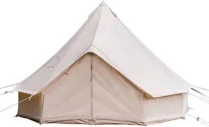 GeRRiT Cotton Canvas Yurt Tent, 4 Season Luxury Outdoor Camping Tent, Fire Retardant Cotton Canvas Tent with 1 Stove Jacks, Glamping Tents for Family Camping Outdoor Hunting