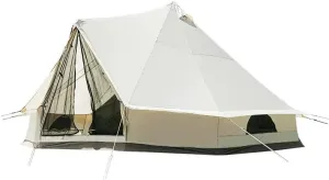GeRRiT Outdoor Family Camping Camping Tent Polyester-Cotton Fabric Wear-Resistant and Tear-Resistant Waterproof and Sun-Proof Double-Layer Tent Door