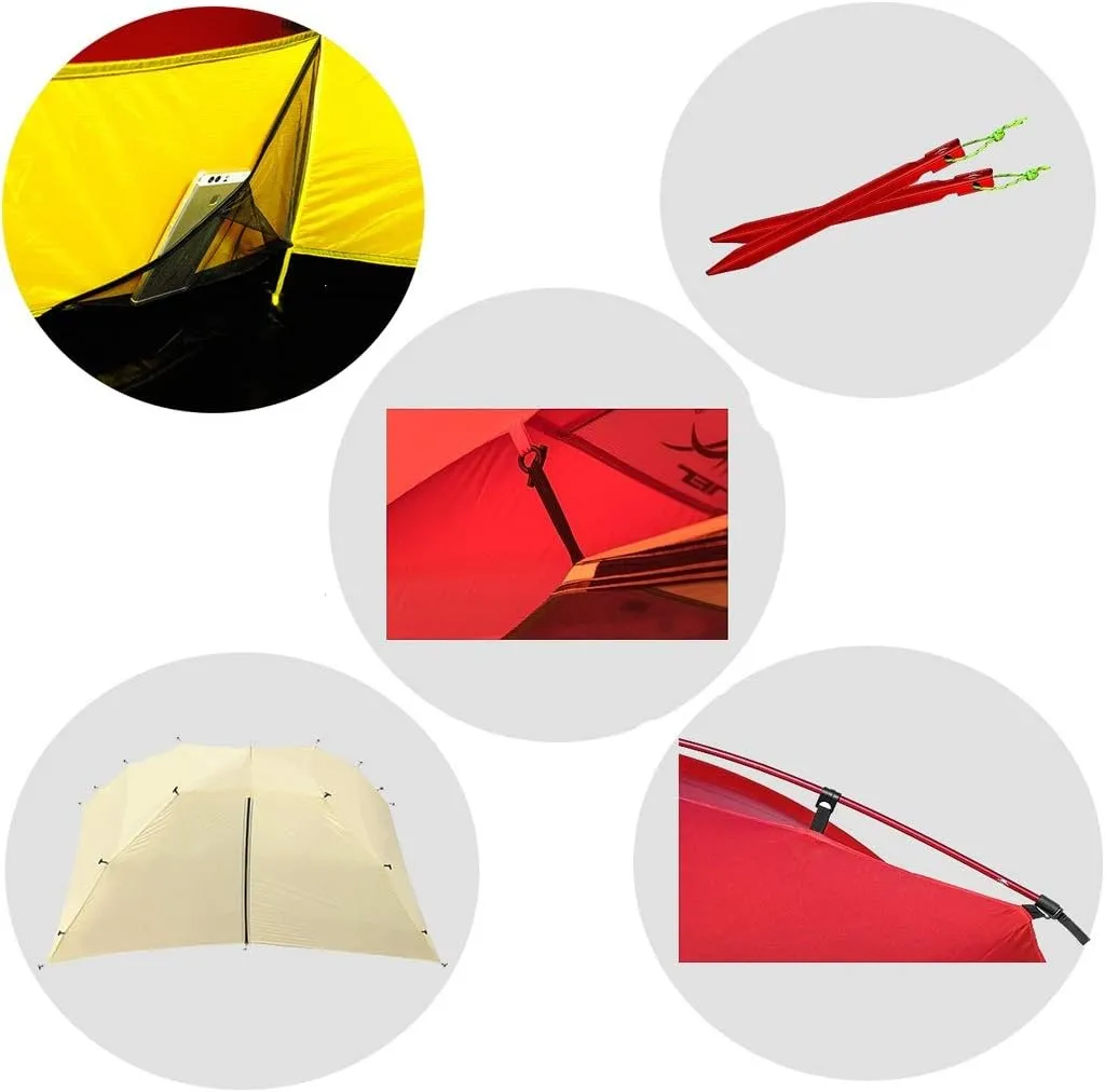 GeRRiT Tent, Rainstorm, Double, Three Seasons, 20D, Silicon, Outdoor Camping, Thickening Tent, Storage, Light, Anti-Strong Wind Equipment Waterproof Sunscreen Tent Cycling Hiking Camping Tent Small