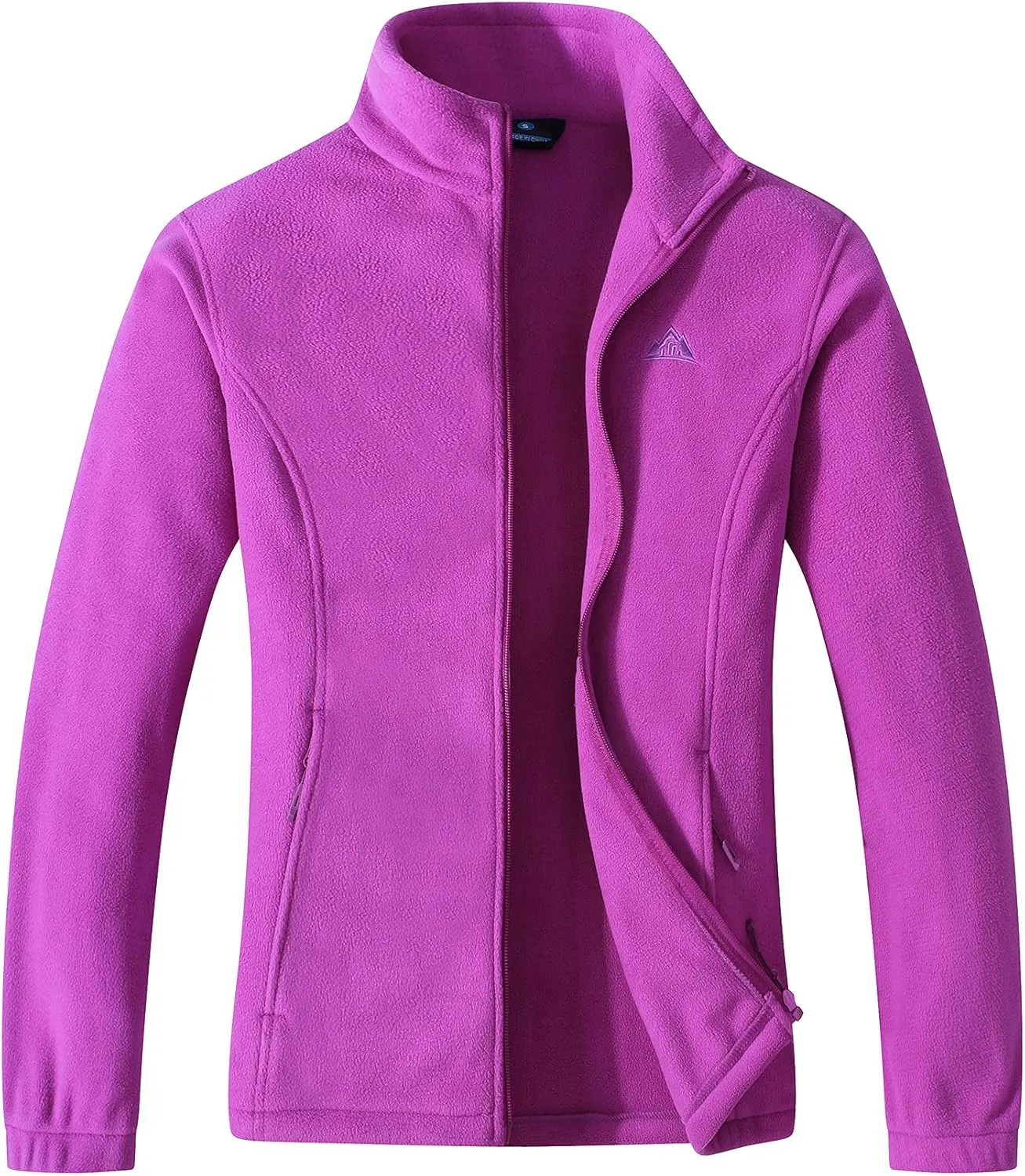 GIMECEN Women's Lightweight Full Zip Soft Polar Fleece Jacket Outdoor Recreation Coat With Zipper Pockets