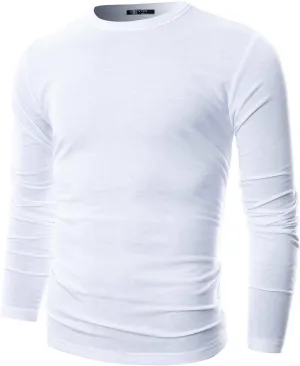 GIVON Mens Slim Fit Soft Cotton Long Sleeve Lightweight Thermal Crew Neck T-Shirt