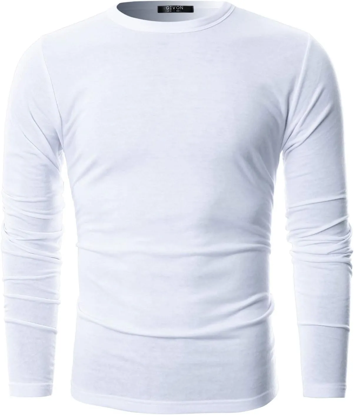 GIVON Mens Slim Fit Soft Cotton Long Sleeve Lightweight Thermal Crew Neck T-Shirt