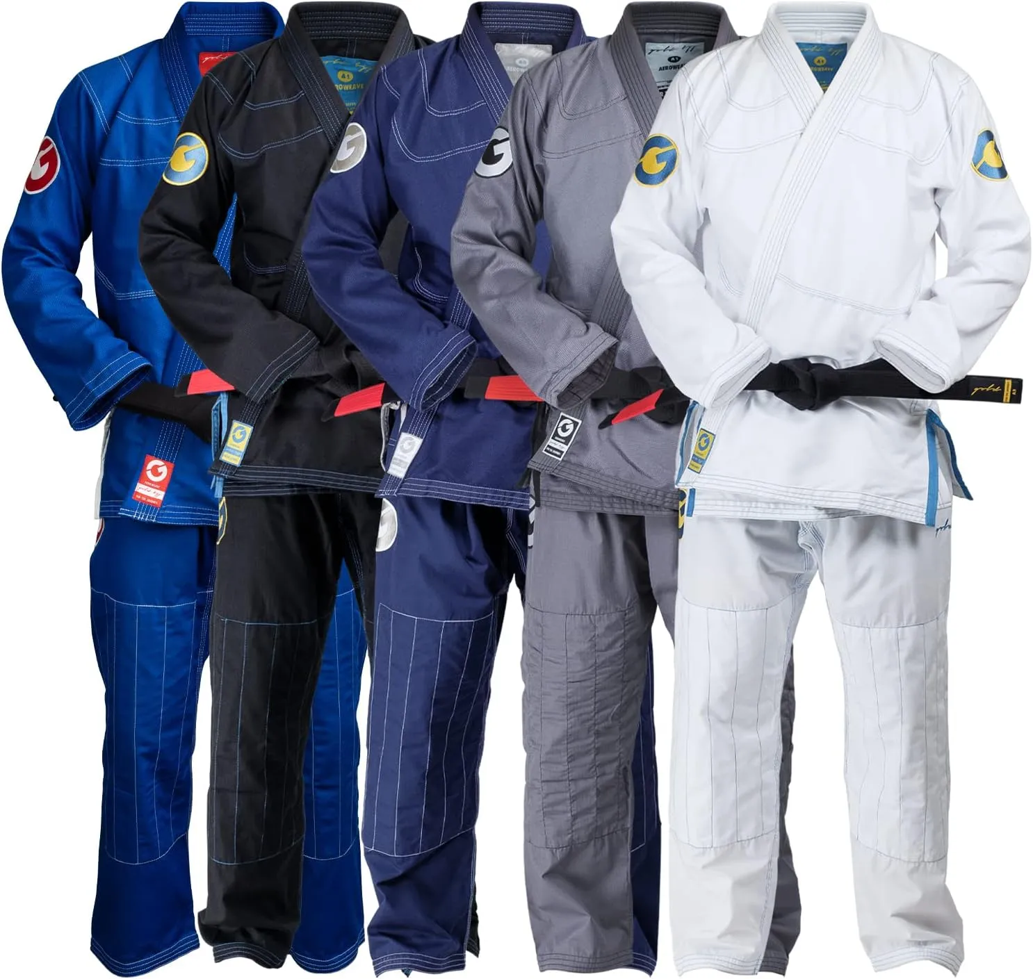 Gold BJJ Aeroweave Jiu Jitsu Gi - Ultra Lightweight BJJ Gi - Preshrunk Brazilian Jiu Jitsu Uniform for Men
