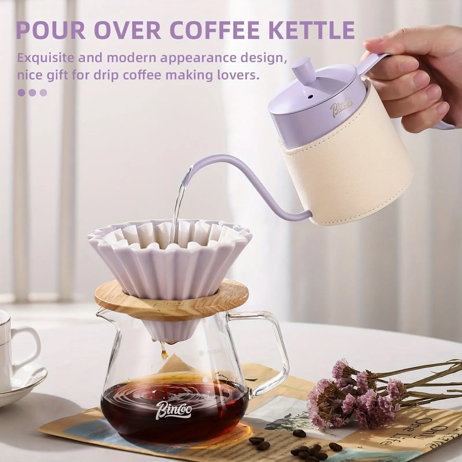 Gooseneck Kettle 12oz – Small Pour Over Coffee Kettle with Precision Flow Spout