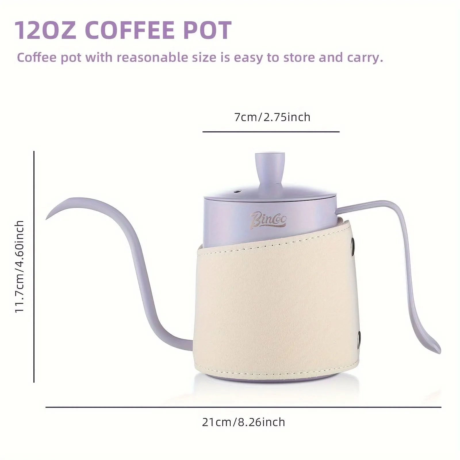 Gooseneck Kettle 12oz – Small Pour Over Coffee Kettle with Precision Flow Spout