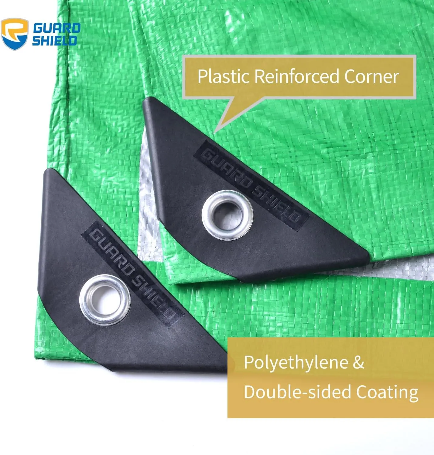 GUARD SHIELD Green/Sliver Tarp 20x30 Feet Waterproof Tarps Lightweight Camping Tarp Outdoor Multi Purpose Poly Cover 6mil