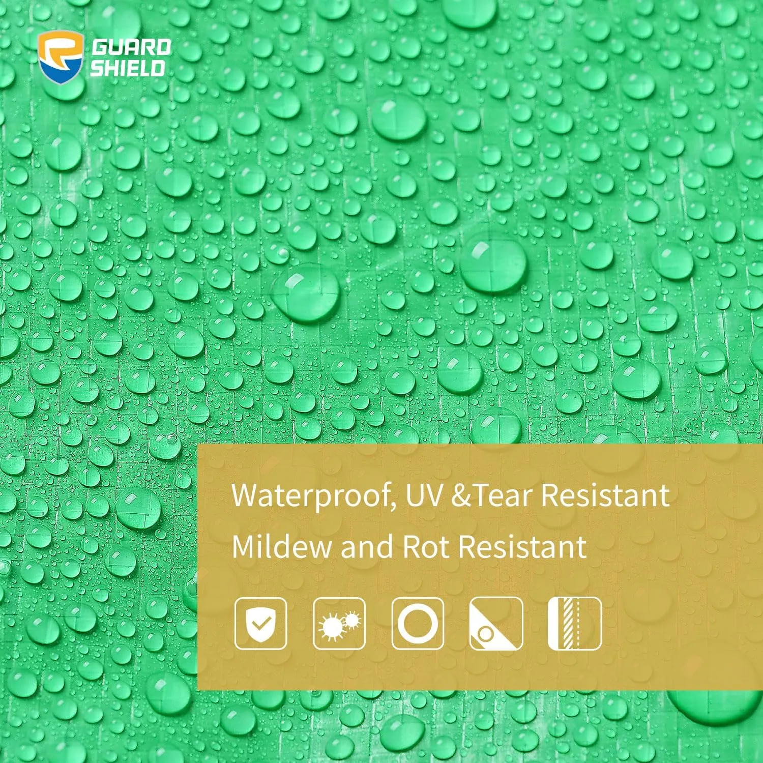 GUARD SHIELD Green/Sliver Tarp 20x30 Feet Waterproof Tarps Lightweight Camping Tarp Outdoor Multi Purpose Poly Cover 6mil