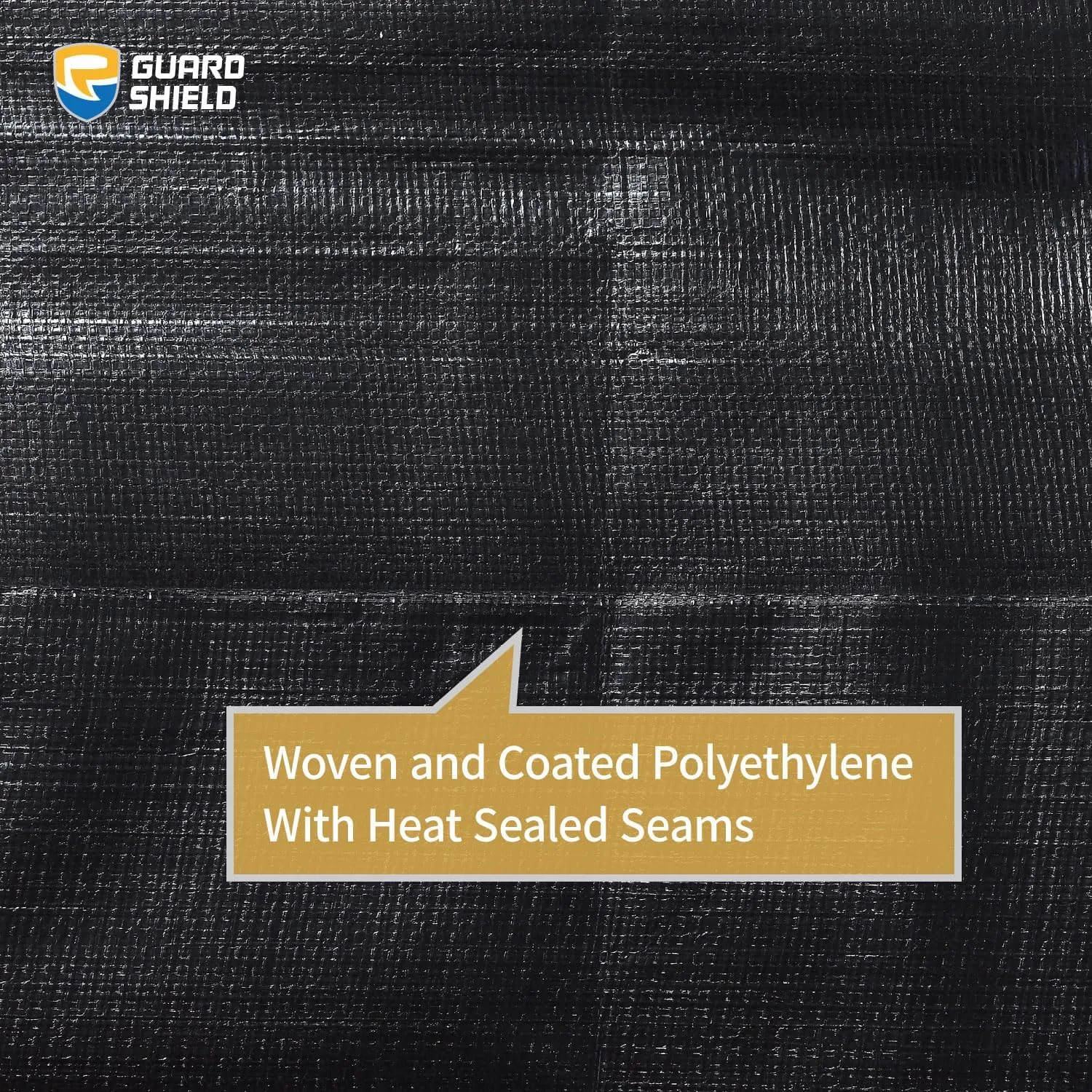 GUARD SHIELD Heavy Duty Tarp 20x20 Feet Black Tarp Large Outdoor Tarps Waterproof with Grommets Cover 12mil