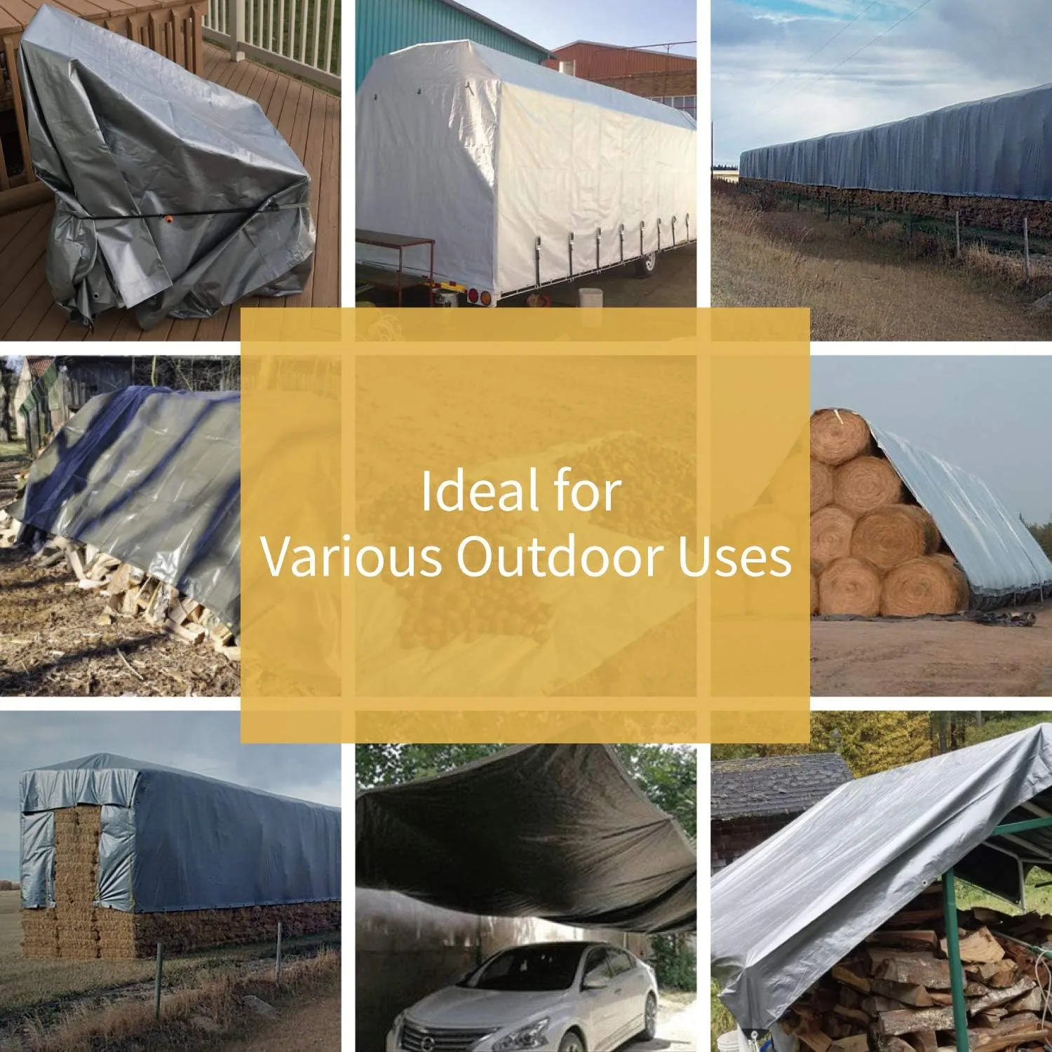 GUARD SHIELD Silver/Black Tarp Waterproof 10x12 Feet Medium Duty All Purpose Poly Tarps Cover 7mil