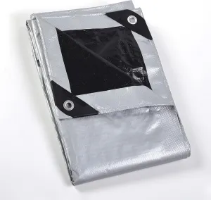 GUARD SHIELD Silver/Black Tarp Waterproof 10x12 Feet Medium Duty All Purpose Poly Tarps Cover 7mil