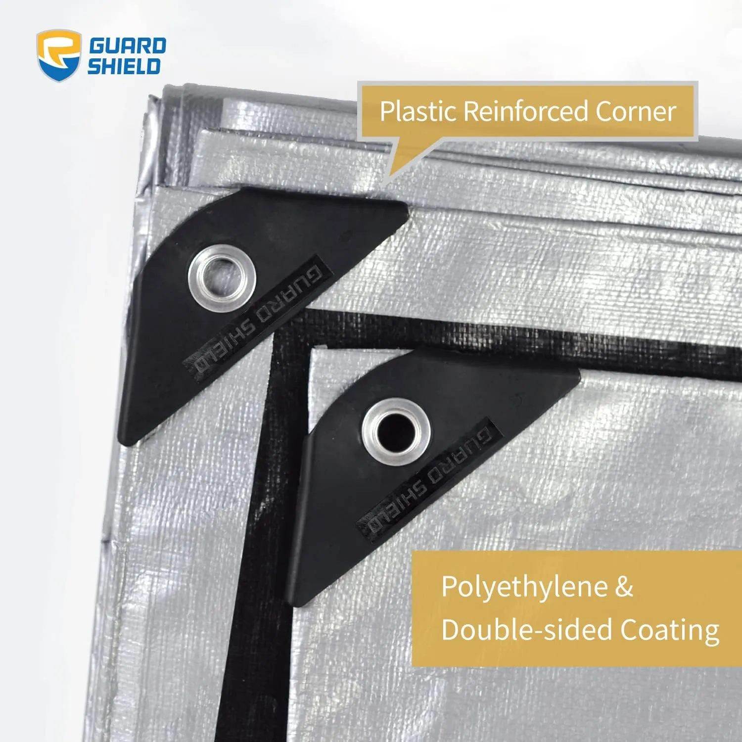 GUARD SHIELD Silver/Black Tarp Waterproof 10x12 Feet Medium Duty All Purpose Poly Tarps Cover 7mil
