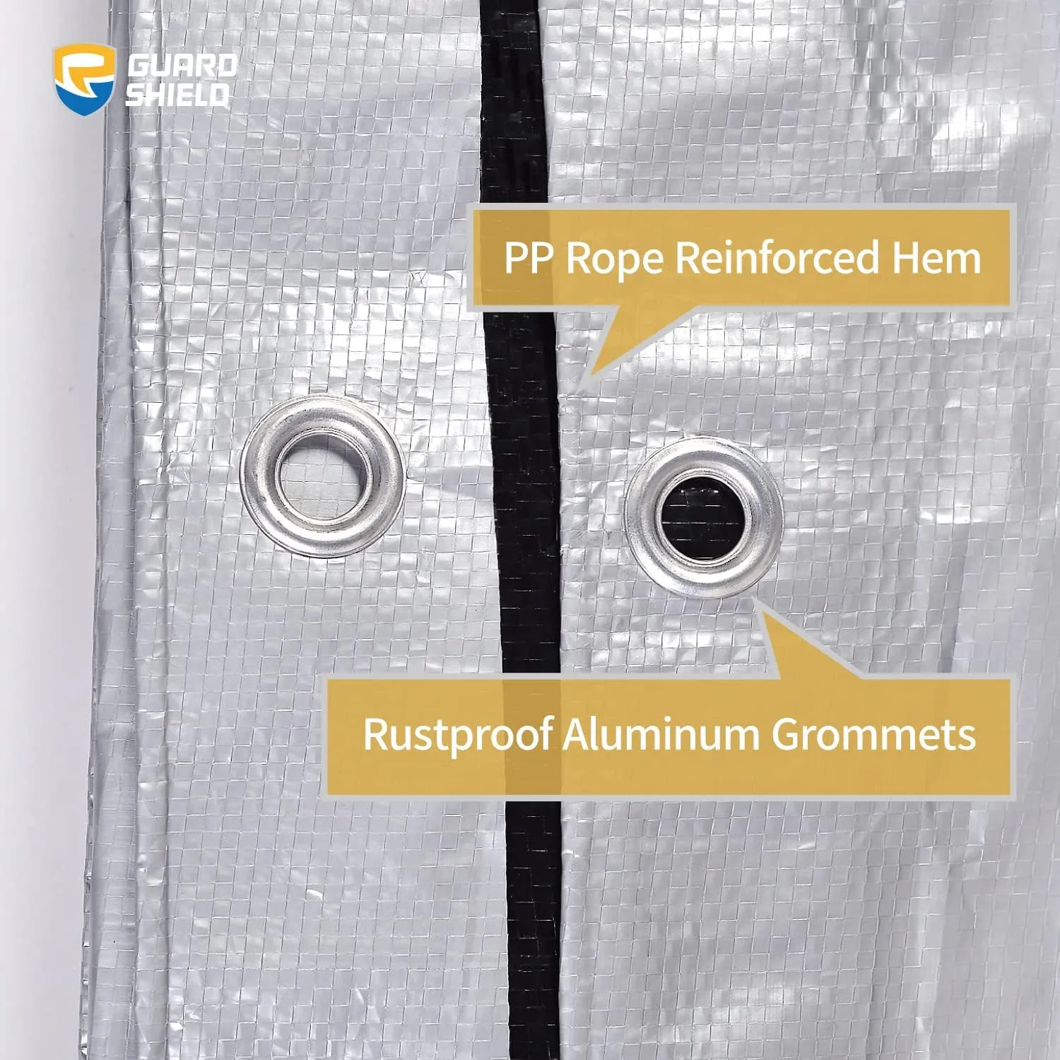 GUARD SHIELD Silver/Black Tarp Waterproof 10x12 Feet Medium Duty All Purpose Poly Tarps Cover 7mil